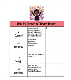 5th grade homework choice board