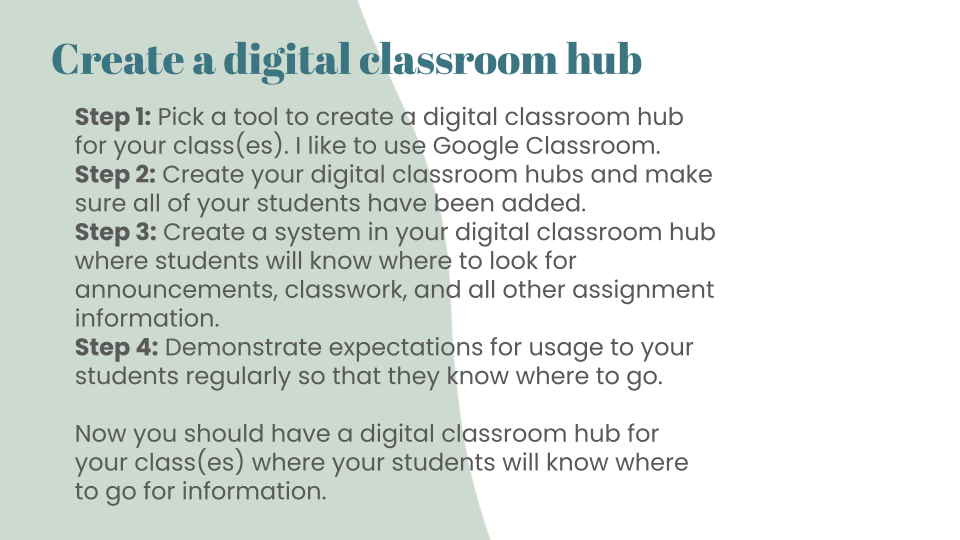 Organizational Strategies for Teachers #5 - Create a digital classroom hub