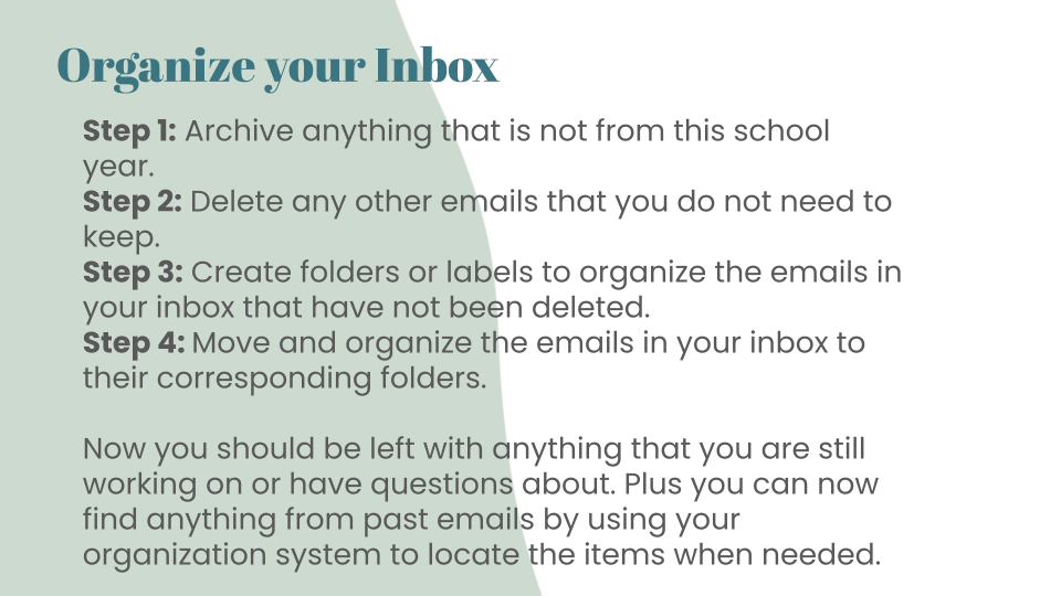 Organizational Strategies for teachers #1 - organize your inbox